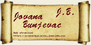 Jovana Bunjevac vizit kartica